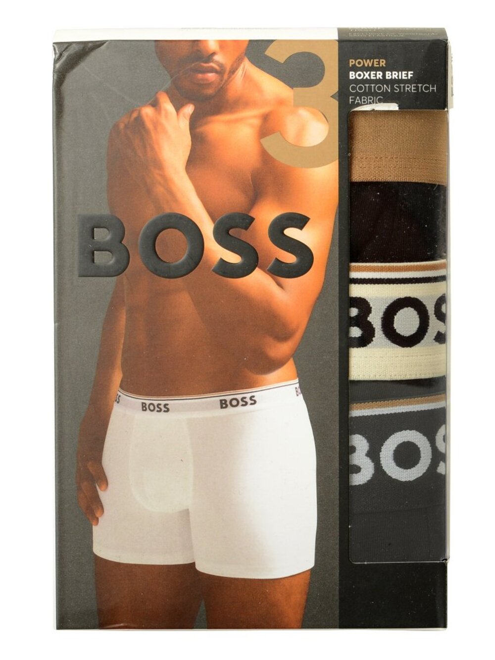 Hugo Boss Men's "POWER" Logo Strap 3 Pack Long Boxer Brief Underwear US S IT 48